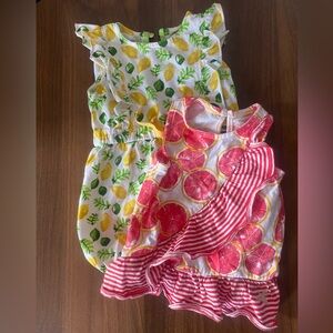 Burts bees Citrus Romper & pink Grapefruit top